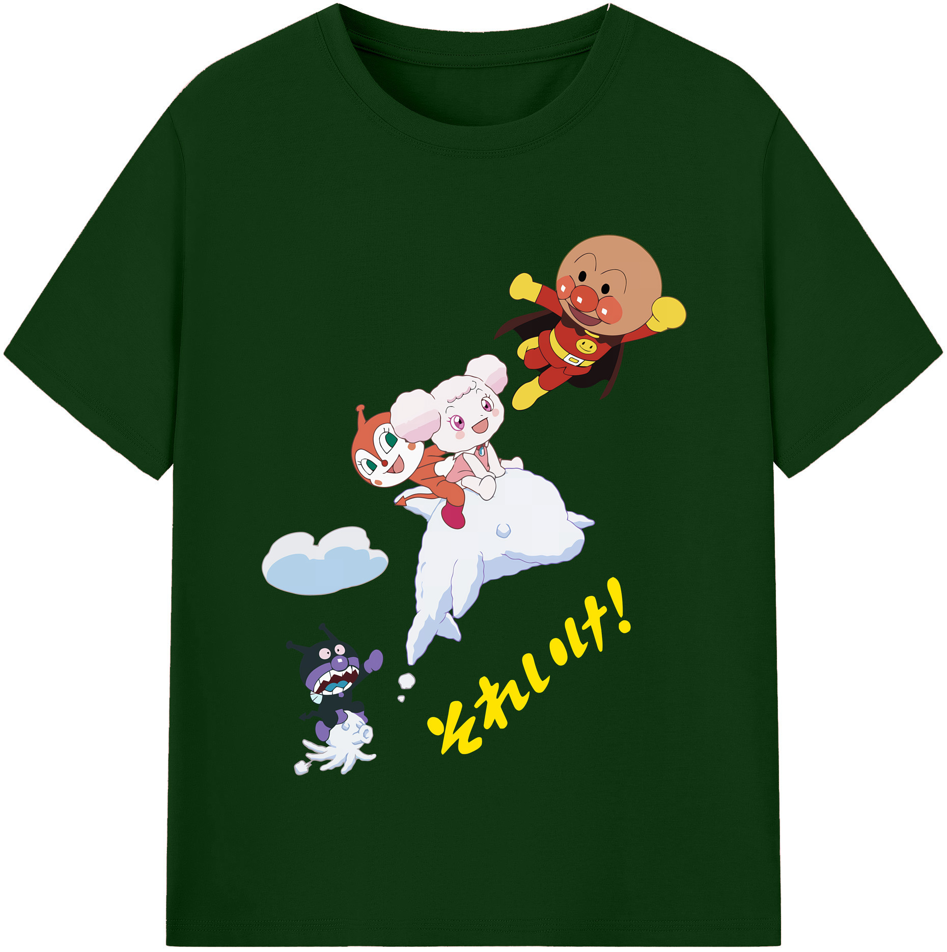 （画像用） アンパンマン Anpanman 綿100％半袖Tシャツ（フロントプリント）